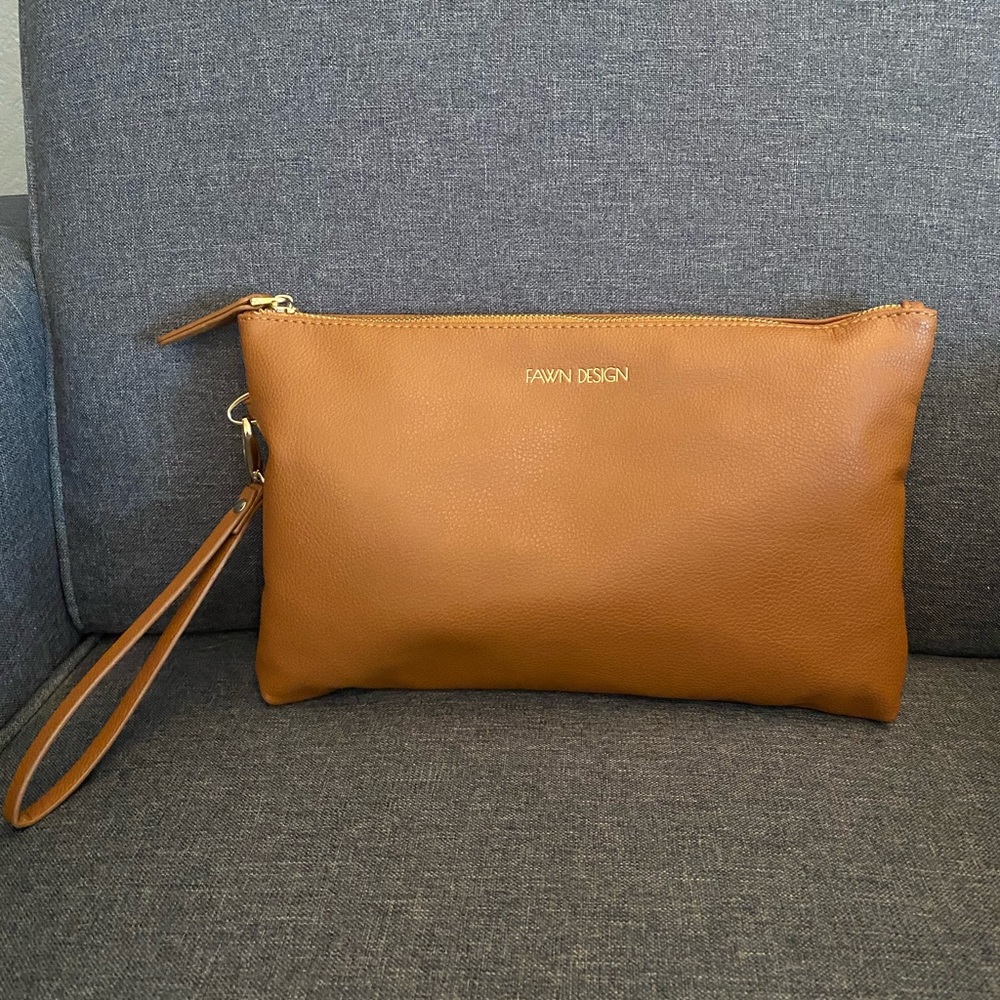 Fawn Design Brown Changing Clutch & Changing Pad